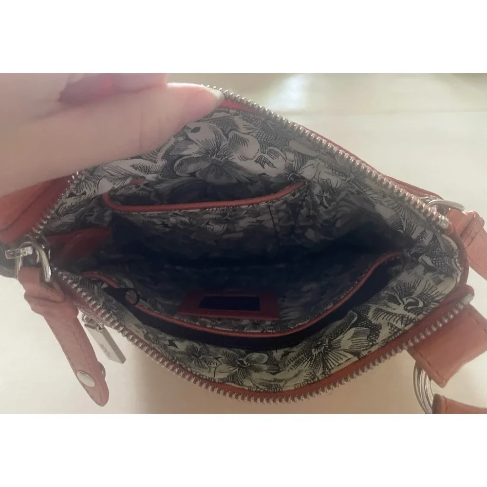 Hobo Brand Orange Leather Shoulder Bag Boho‎